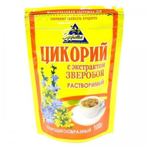 Цикорий Здоровье с экстрактом зверобоя растворимый 100 гр., дой-пак