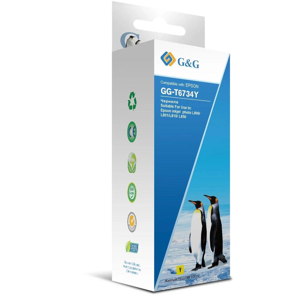 Чернила G&G GG-T6734Y, для Epson, 100мл, желтый