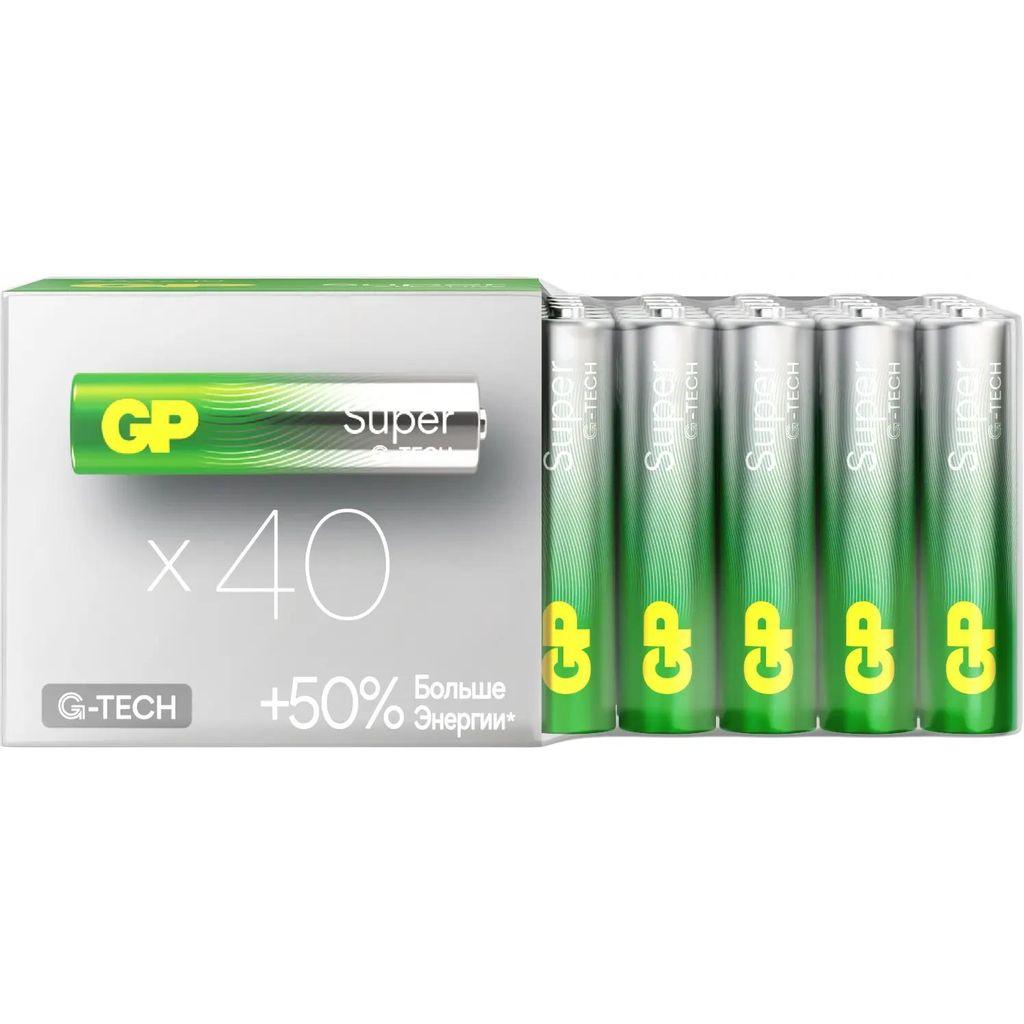 AAA Батарейка GP Super Alkaline 24AA21-2CRSWC40, 40 шт.