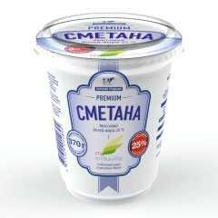 Сметана 25%, Милкавита, 370 гр., пластиковый стакан