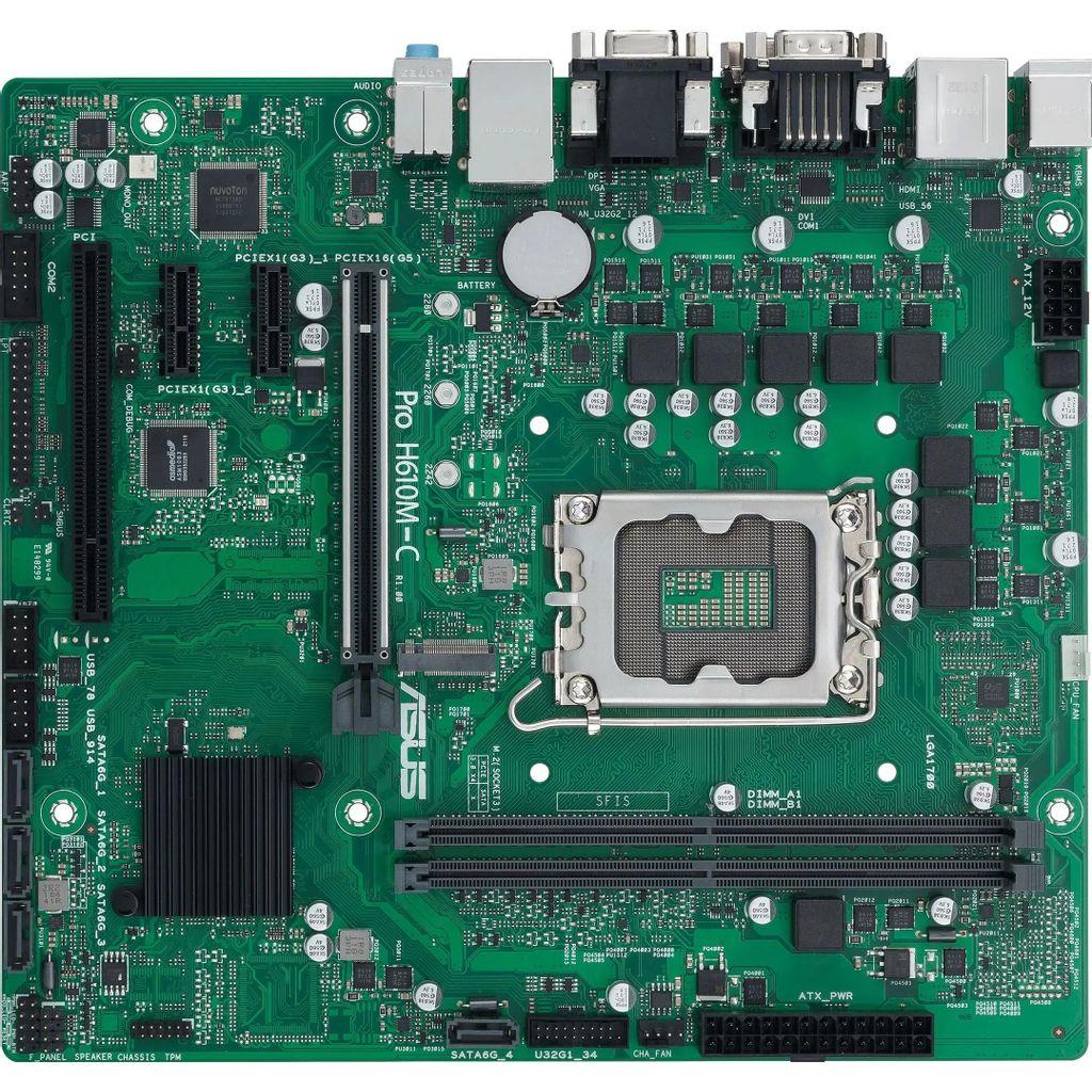 Материнская плата ASUS PRO H610M-C-CSM, Socket LGA 1700, Intel H610, mATX, Ret