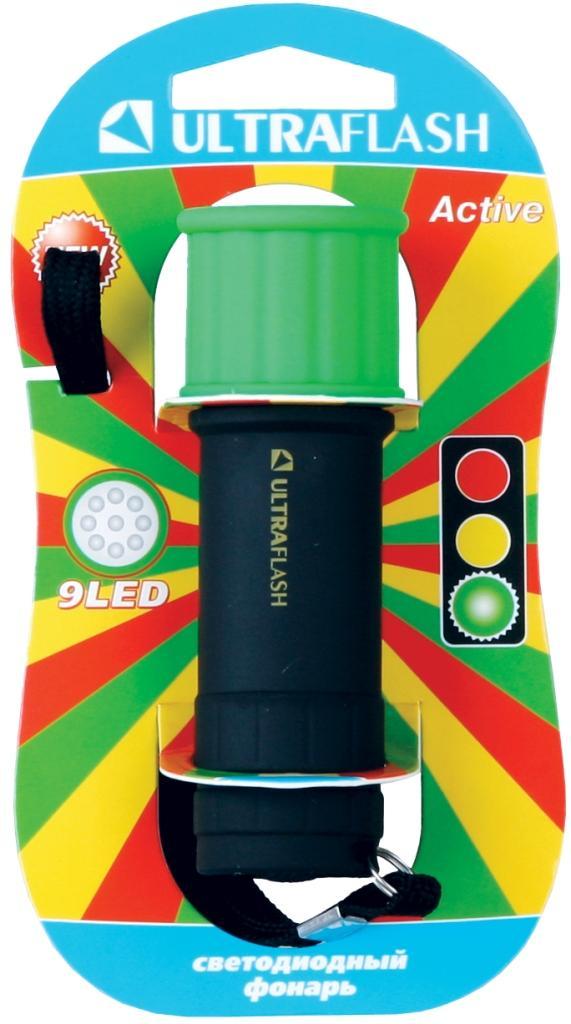 Фонарь Ultraflash LED15001-C 3XR03 светофор, зелен с чер 1шт, картон