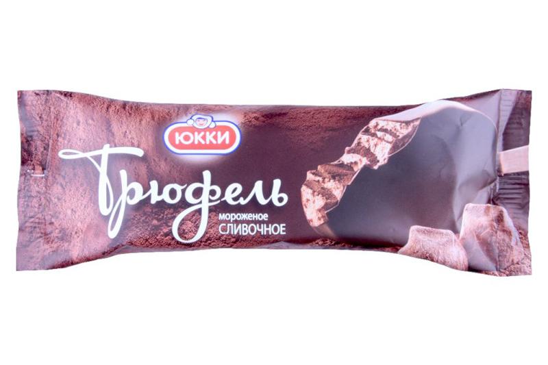 Мороженое эскимо Юкки трюфель сливочное шоколадное с ароматом 65 гр., флоу-пак