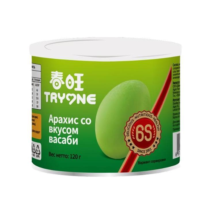 Арахис TRYONE васаби жареный 120 гр., ж/б