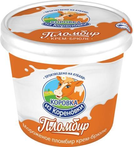 Мороженое пломбир Коровка из Кореновки крем-брюле 80 гр., пластиковый стакан