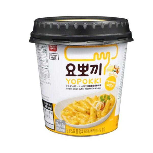 Рисовые палочки Yopokki Golden onion butter Topokki C маслом золотистого лука с соусом 120 гр., стакан