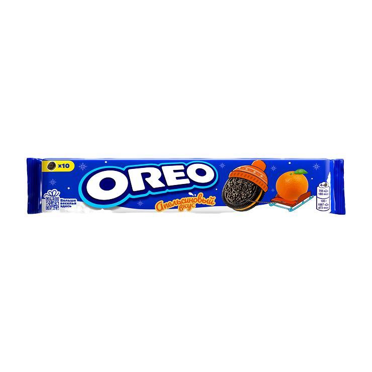 Печенье Oreo с какао и начинкой с апельсиновым вкусом 95 гр., флоу-пак