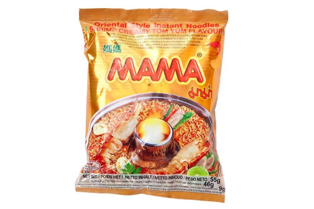 Лапша Mama Тайская со вкусом кремовый Том Ям, 55 гр., флоу-пак