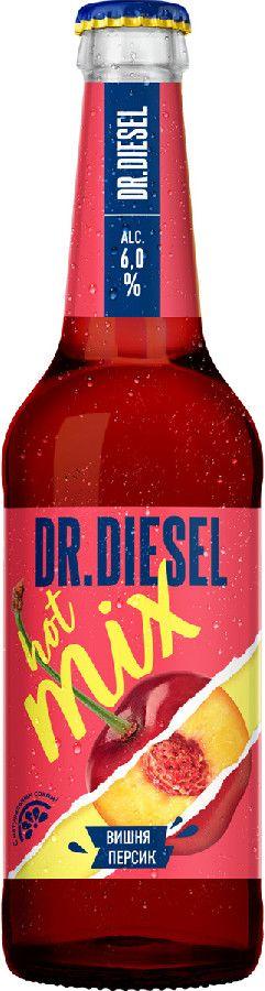 Напиток пивной Dr.Diesel вишня персик светлый фильтрованный пастеризованный 6% 450 мл., стекло