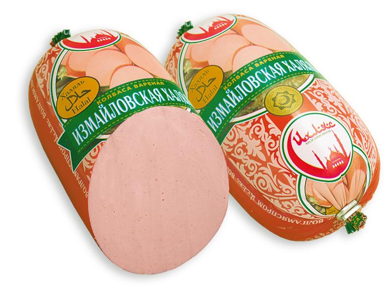 Колбаса вареная Ихляс мясокомбинат Измайловская халяль, 500 гр., полиамид