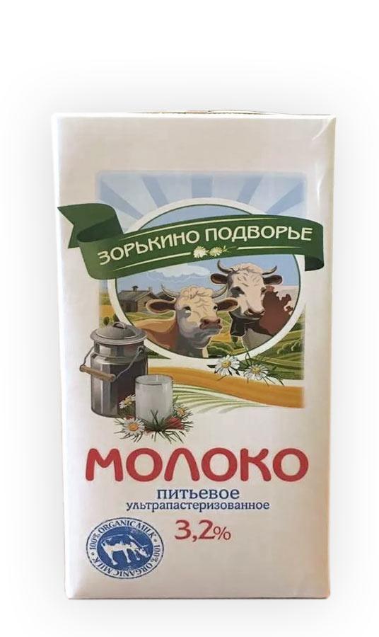 Молоко 3,2% Зорькино Подворье, 1 л., тетра-пак