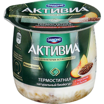 Биойогурт Активиа термостатный персик и лен 3%