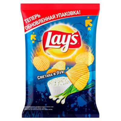 Чипсы Lay's сметана лук рифленые 70 гр., флоу-пак