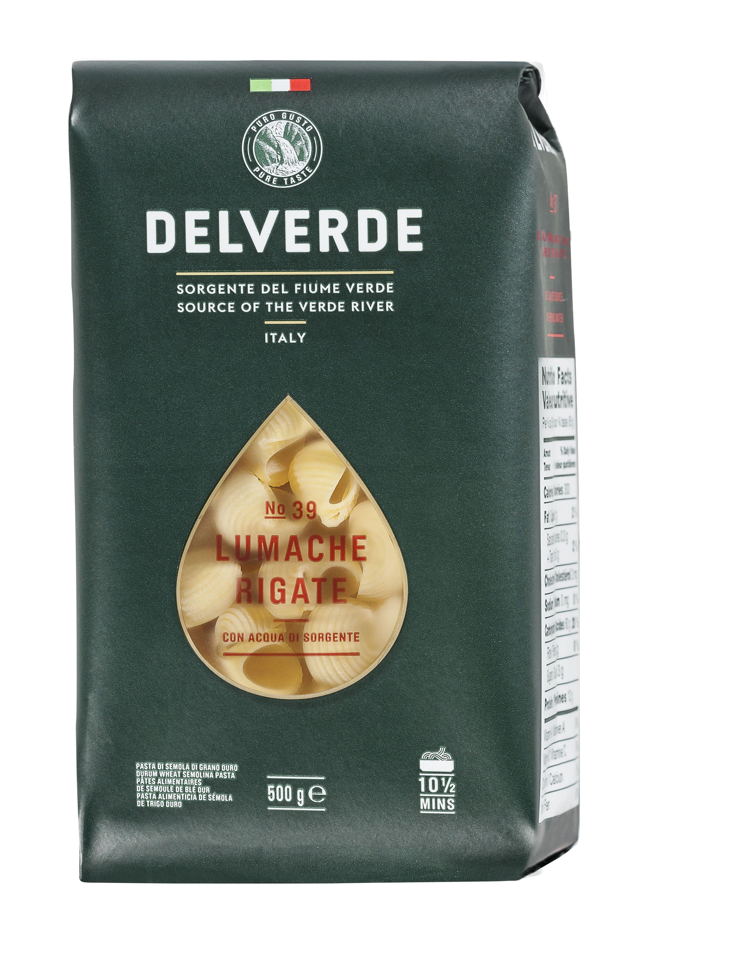 Паста Лумаке Ригате Delverde № 039, 500 гр., флоу-пак