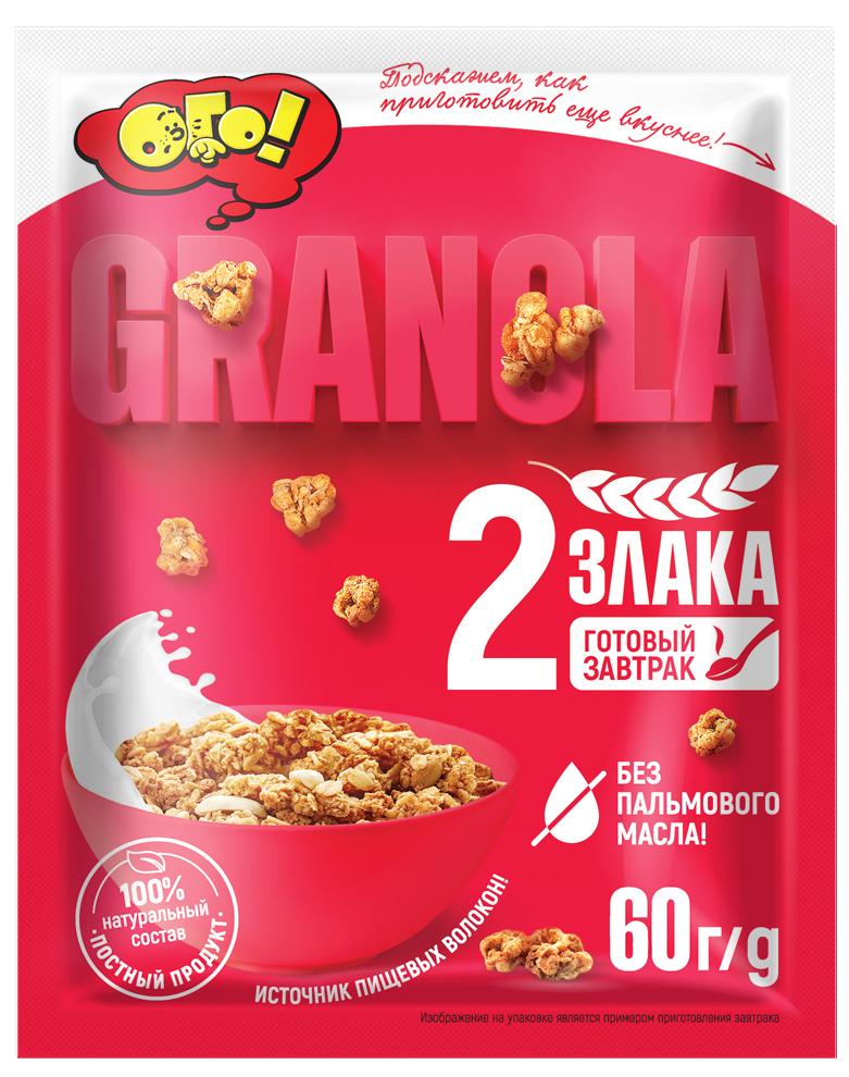 Готовый завтрак ОГО! Granola 2 злака, 60 гр., дой-пак