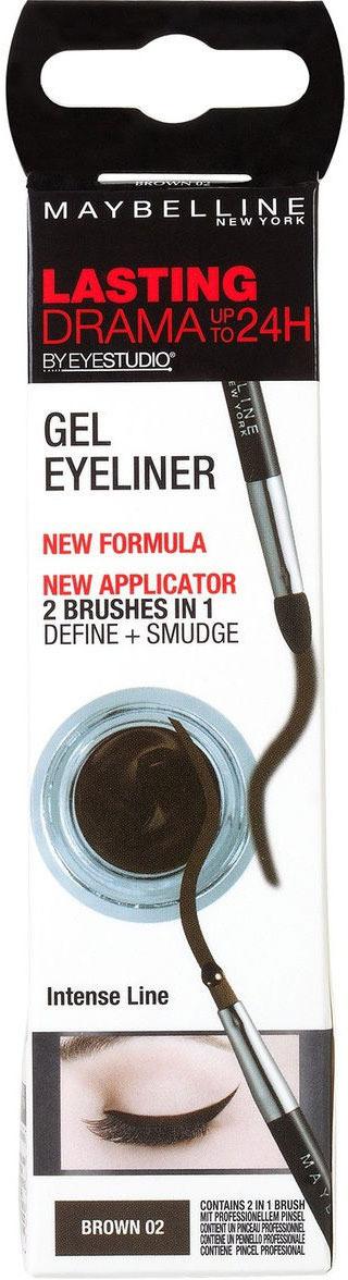 Гель-лайнер для контура коричневый Maybelline New York Lasting Drama, 1,1 гр., картонная коробка