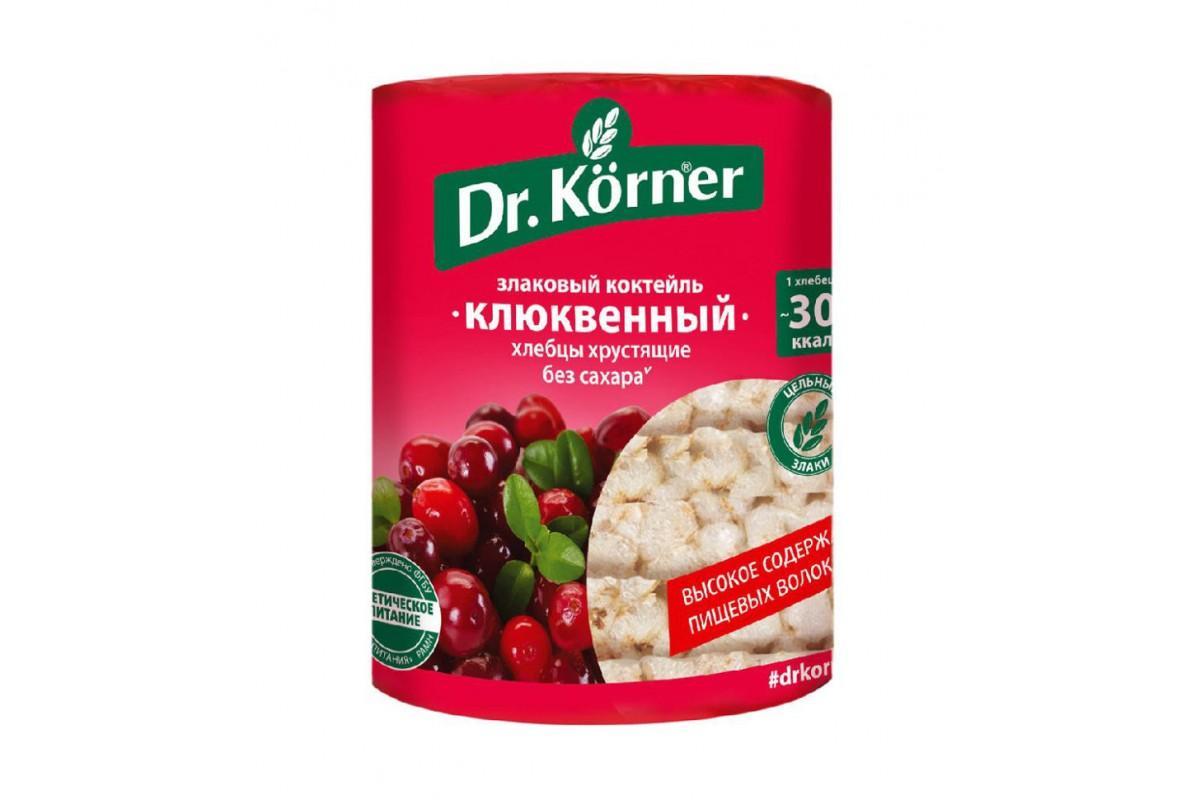 Хлебцы Dr. Korner Злаковый коктейль клюквенный 100 гр., флоу-пак