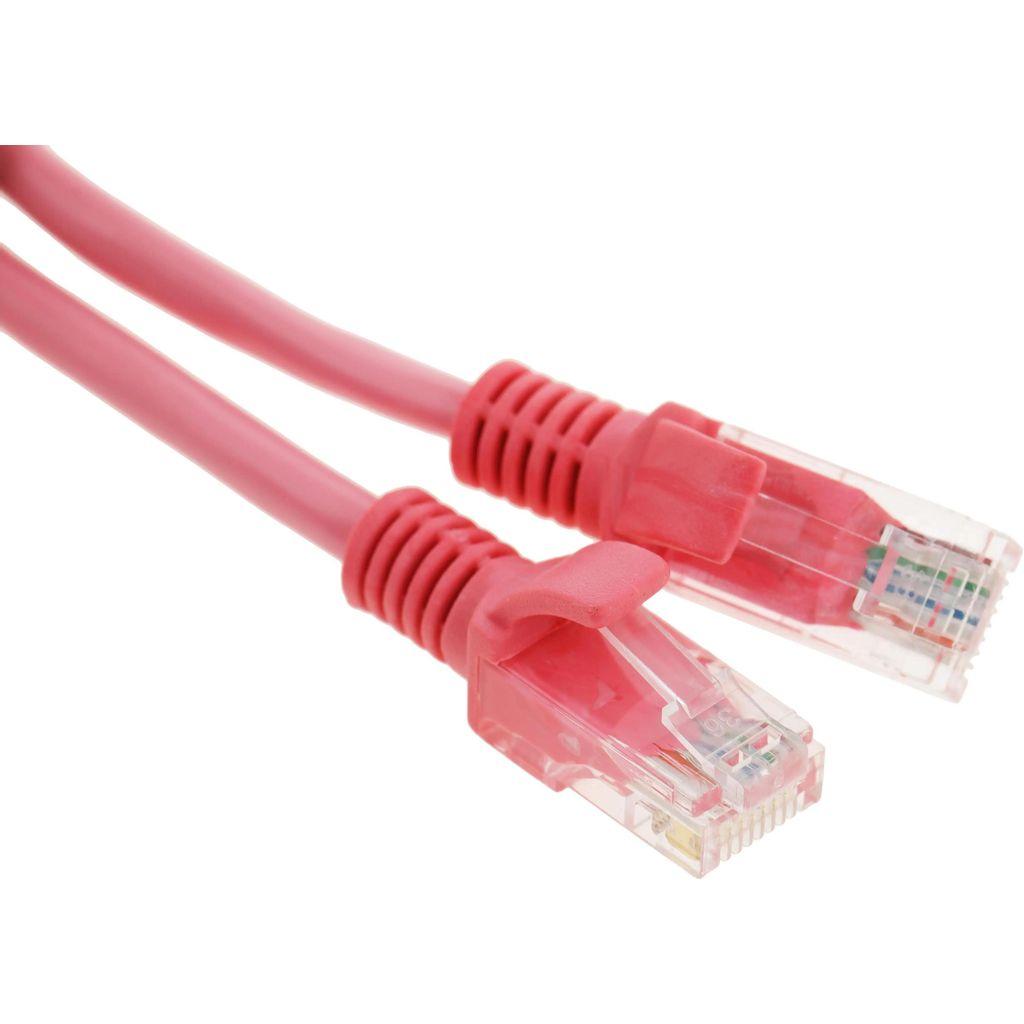Патч-корд CABLEXPERT PP12-3M/RO литой (molded), UTP, кат.5E, 3м, 4 пары, 26AWG, алюминий омедненный, многожильный, розовый