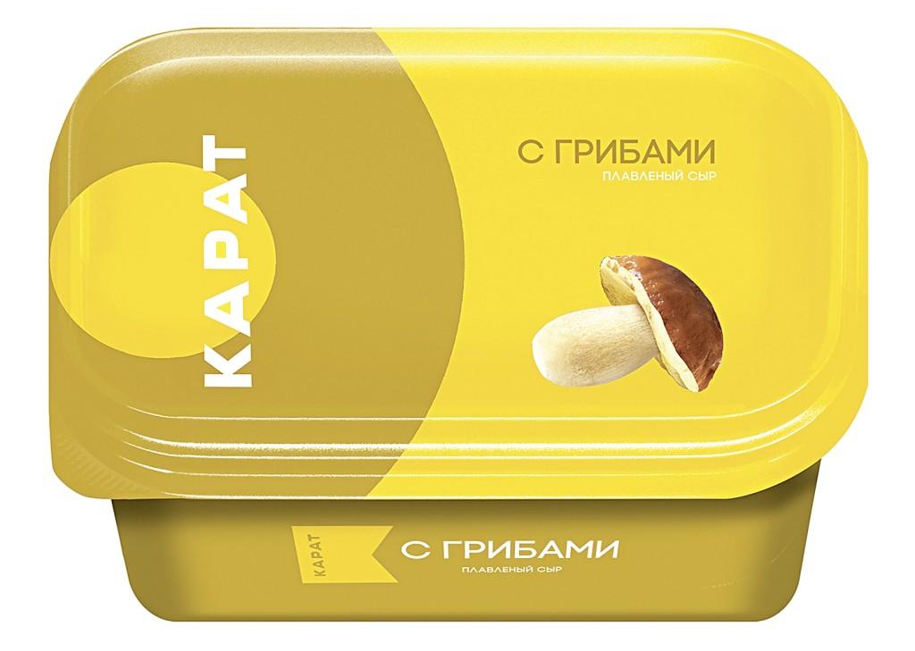 Сыр Карат плавленый сливочный с грибами 45%, 400 гр., ПЭТ