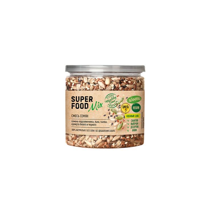 Смесь семян SUPER FOOD Mix /пл.банка с ключом/ 290г*6