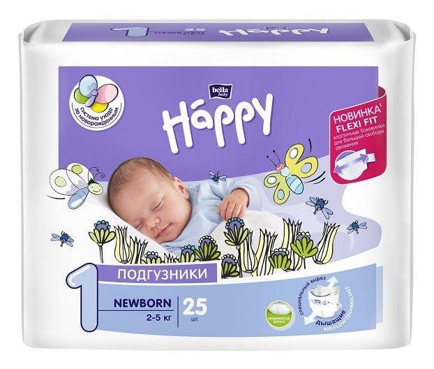 Подгузники 1 Ньюборн (2-5 кг.) 25 шт., Bella Baby Happy