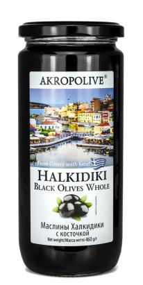 Маслины Akropolive Халкидики без косточки, 460 гр., стекло