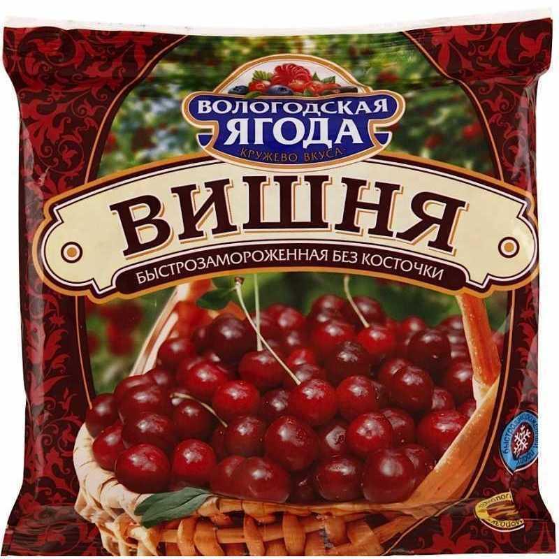Вишня Вологодская ягода быстрозамороженная без косточки высший сорт, Кружево вкуса, 300 гр., флоу-пак