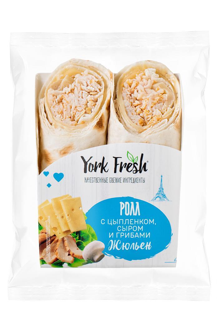 Ролл YORK FRESH с цыпленком сыром и грибами 150 гр., флоу-пак