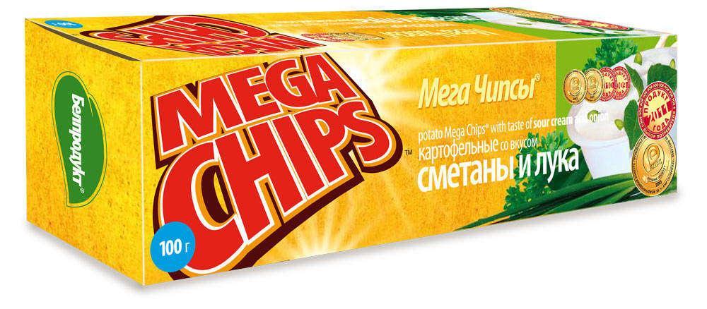Чипсы Mega Chips сметана лук 100 гр., картон