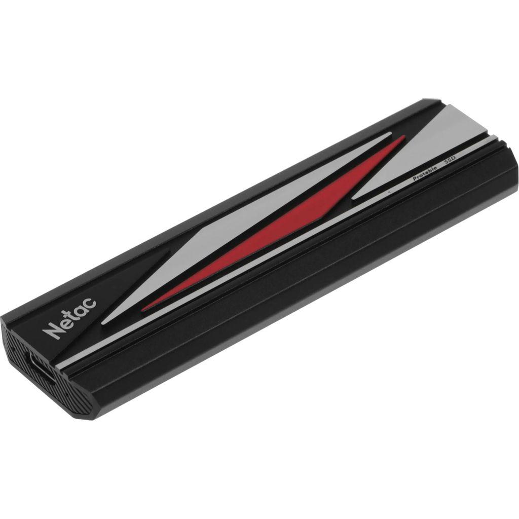 Внешний диск SSD 256ГБ NETAC ZX20L NT01ZX20L-256G-32BK, USB-C, запись - 1800МБ/с, чтение - 2000МБ/с, черный