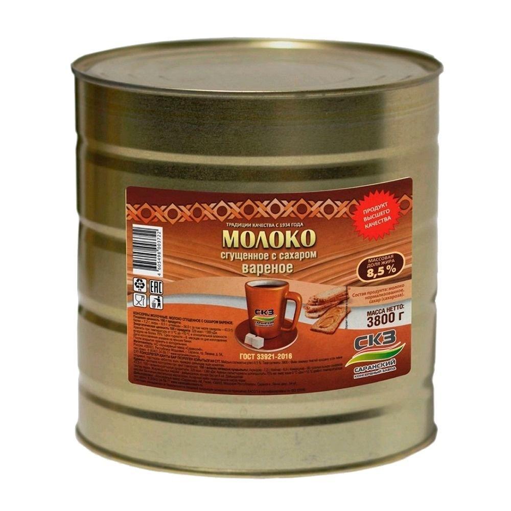 Молоко Сгущенное с Сахаром Вареное 8,5% 3,8 кг., ж/б