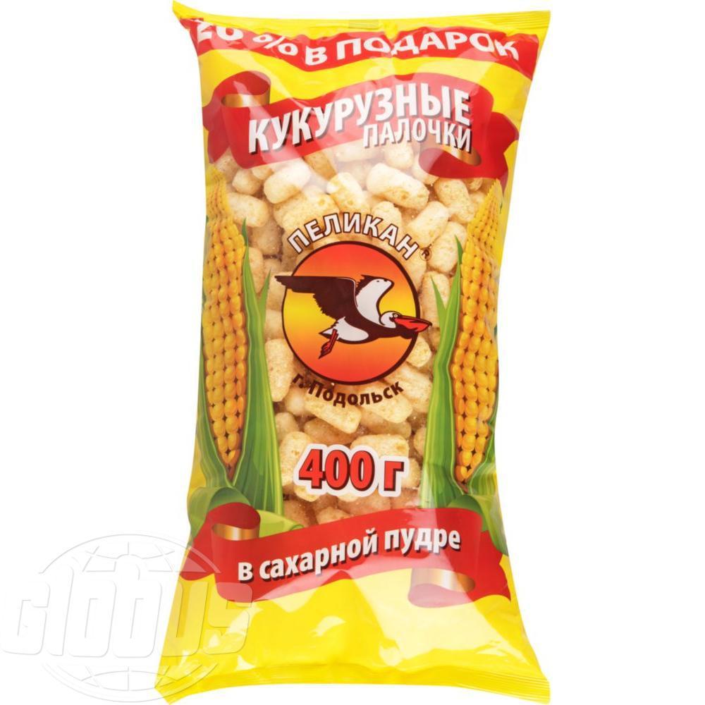 Кукурузные хрупки Пеликан 400 гр., флоу-пак