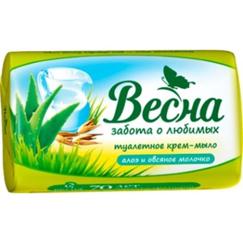 Крем-мыло Весна Алоэ и овсяное молочко 90 гр., бумага