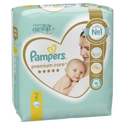 Подгузники 2 Mini (4-8 кг.,) 20 шт., PremiumCare, Pampers, пакет
