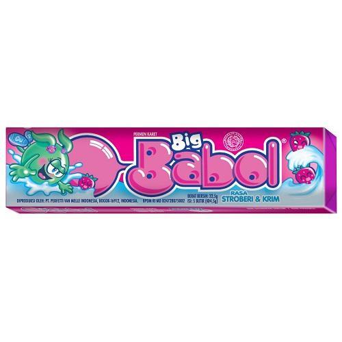 Жевательная резинка Big Babol со вкусом клубники 20 гр., обертка
