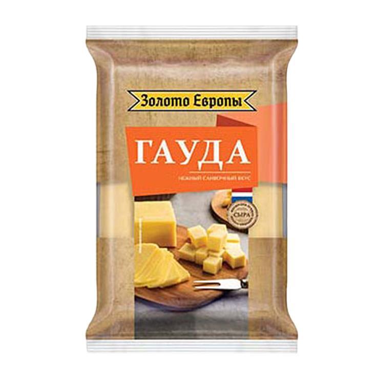 Сыр твердый Золото Европы гауда 45% 180 гр., флоу-пак
