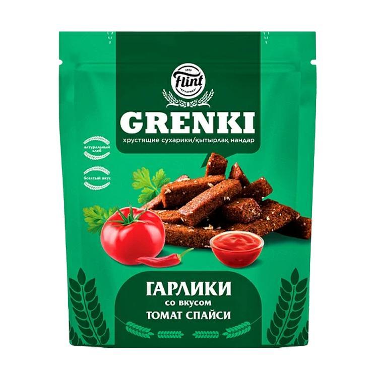 Гренки Flint гарлики ржаные томат спайси 90 гр., дой-пак