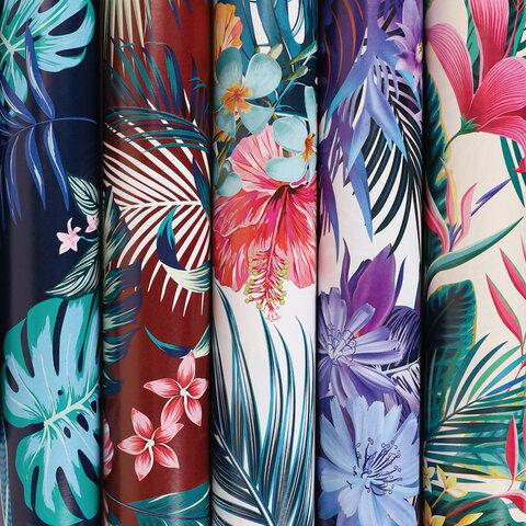 Бумага упаковочная Золотая Сказка tropics мелованная 70х100см 5 дизайнов 70 г/м2