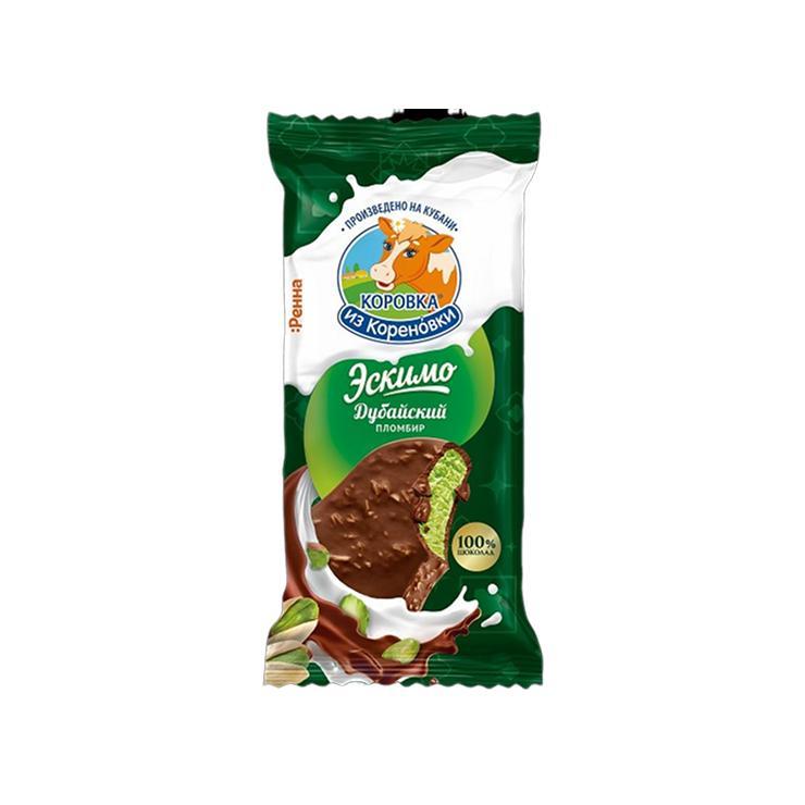 Мороженое эскимо Коровка из Кореновки дубайский 15% бзмж 70 гр., флоу-пак