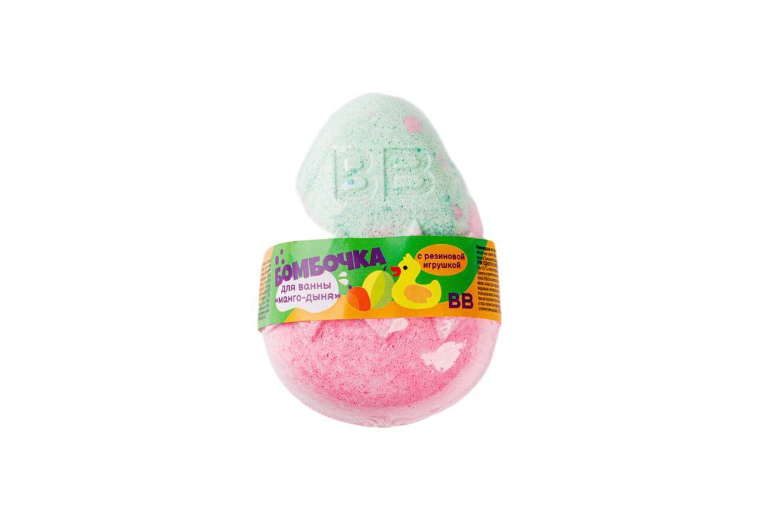 Бомбочка для ванны Вкусвилл с резиновой игрушкой внутри микс ароматов, 200 гр., флоу-пак