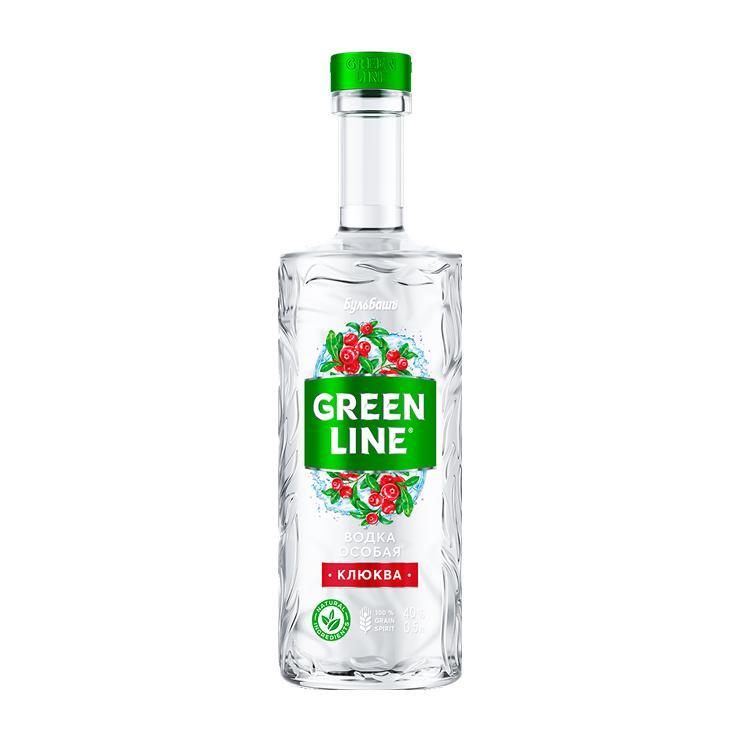 Водка Бульбашъ Greenline 40% клюква 500 мл., стекло