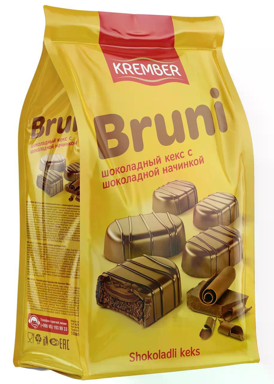 Кекс Krember Bruni глазированный с начинкой со вкусом шоколада 2 кг., флоу-пак