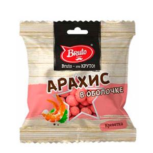 Арахис Bruto глазированный со вкусом креветки 90 гр., флоу-пак