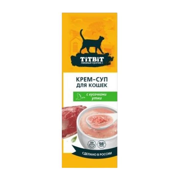 Крем-суп для кошек TiTBiT с кусочками утки 35 гр., саше