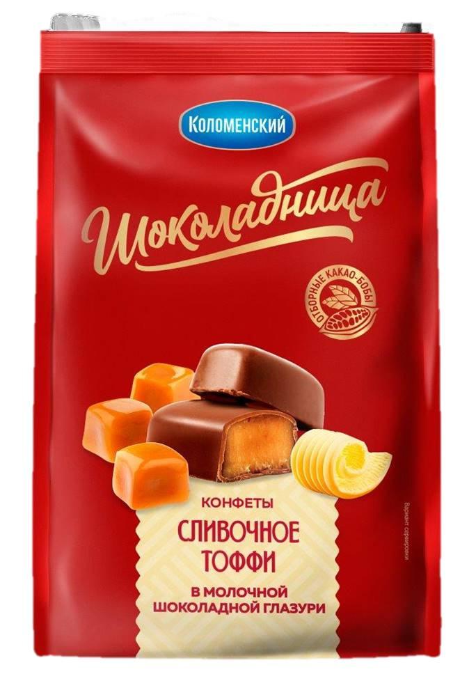 Конфеты Коломенский Шоколадница Тоффи сливочное 160 гр., пакет