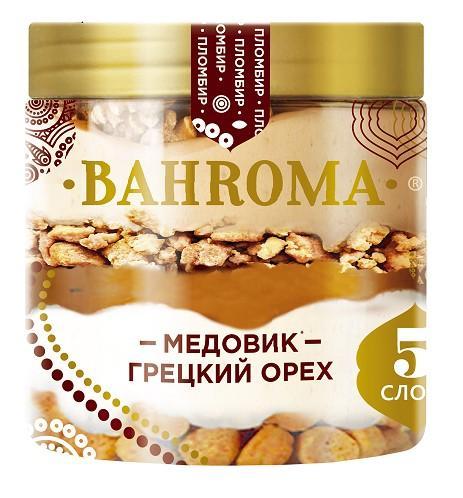 Мороженое пломбир Bahroma пинта медовик грецкий орех 320 гр., ПЭТ