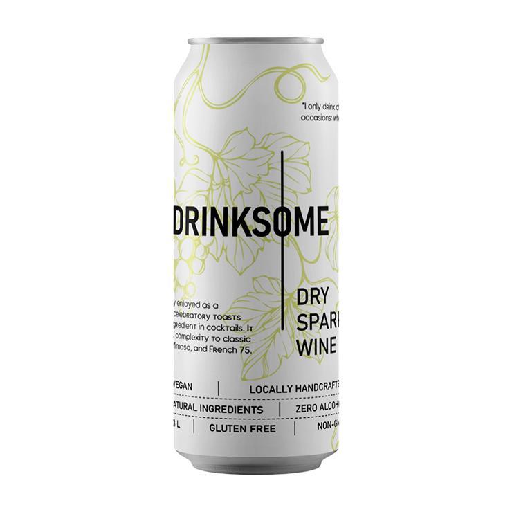 Вино игристое Drinksome Dry Sparkling Wine белое сухое безалкогольное 330 мл., ж/б