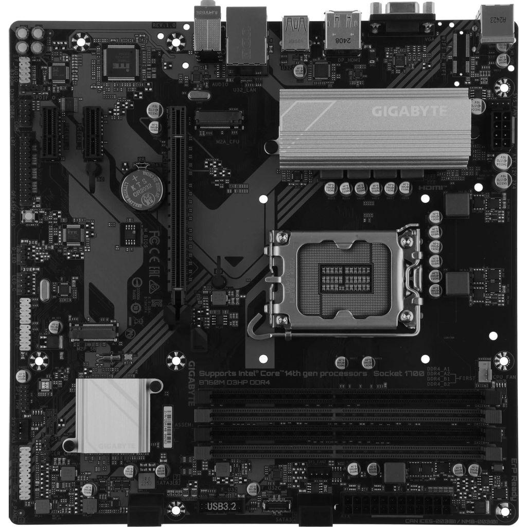 Материнская плата Gigabyte B760M D3HP DDR4, Socket LGA 1700, Intel B760, mATX, Ret