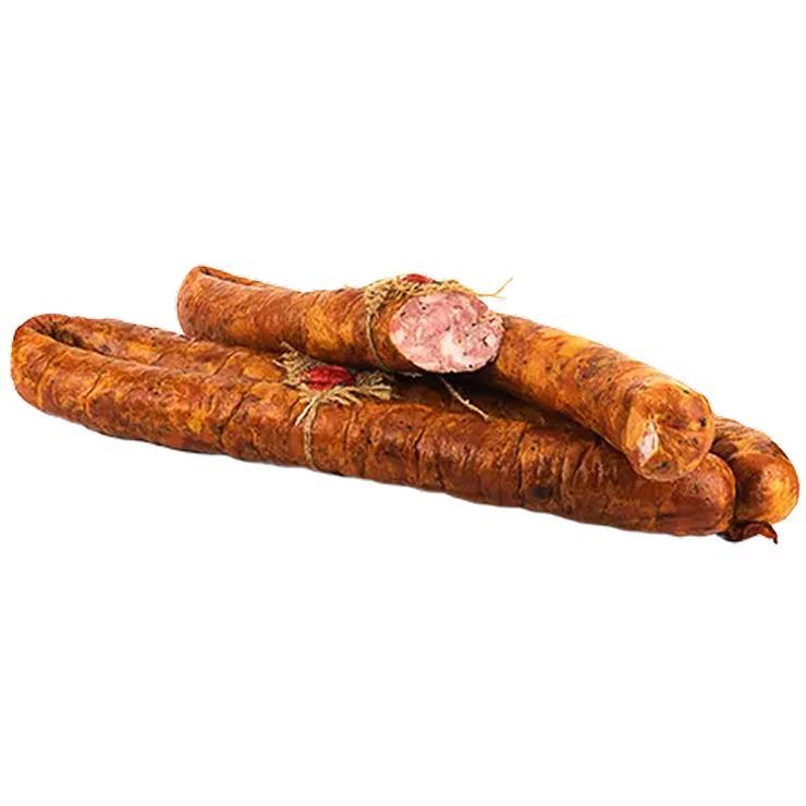 Колбаса полукопченая Мир Вкуса деревенская кольцо 1,9 кг., в/у