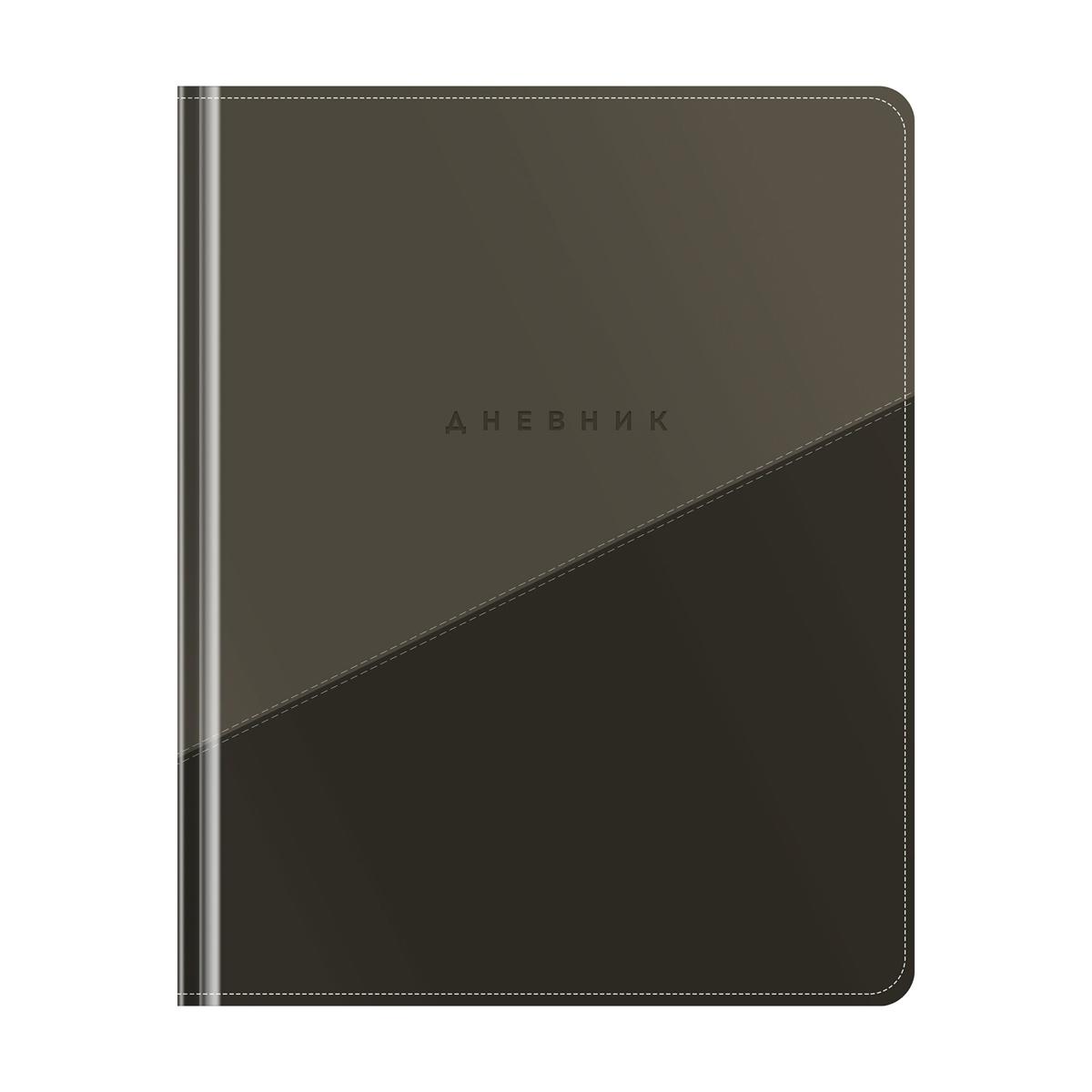 Дневник 1-11 кл. 48л. (твердый) ArtSpaceDuo. Серый, иск. кожа, тиснение, ляссе